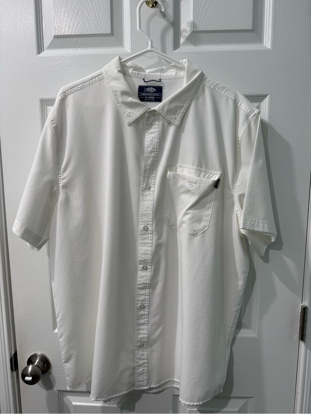 White Short Sleeve Button-Down Shirt